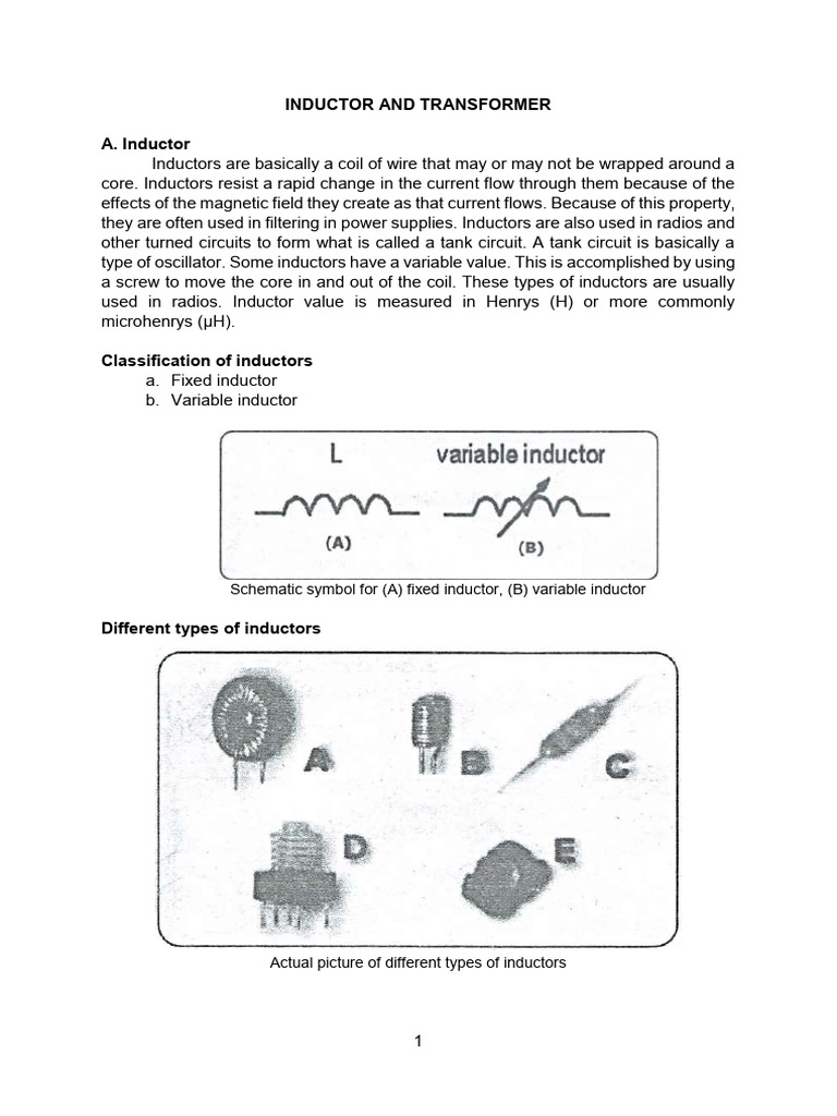 Inductor And Transformer Pdf Inductor Transformer
