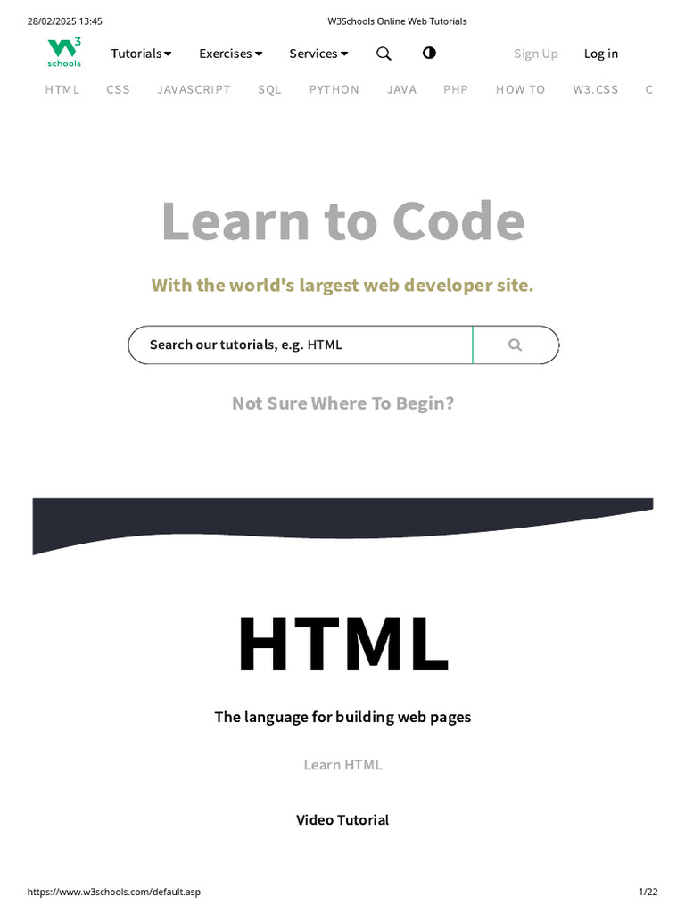 W3Schools Online Web Tutorials | PDF | World Wide Web | Internet & Web