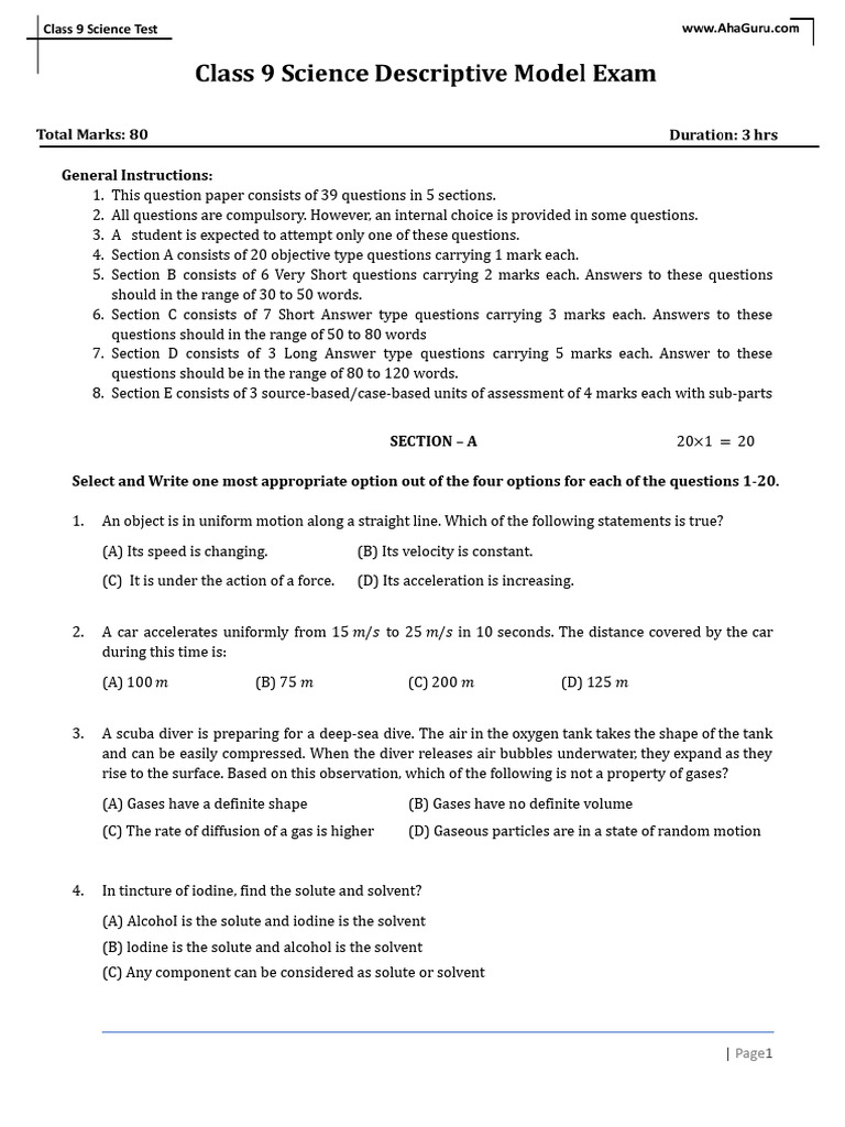 1738935350_dh27F_Std_9_Science_Model_Exam__08th_Feb_2025.docx | PDF ...