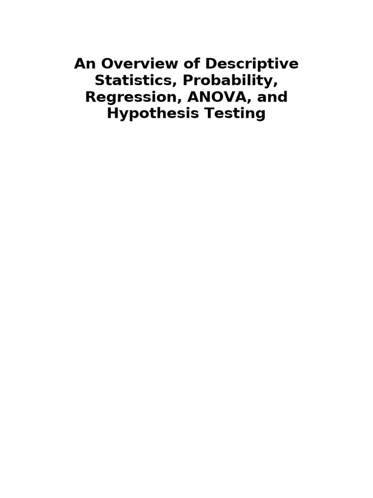 Statistical Methods Overview: Key Concepts | PDF | F Test | Statistics