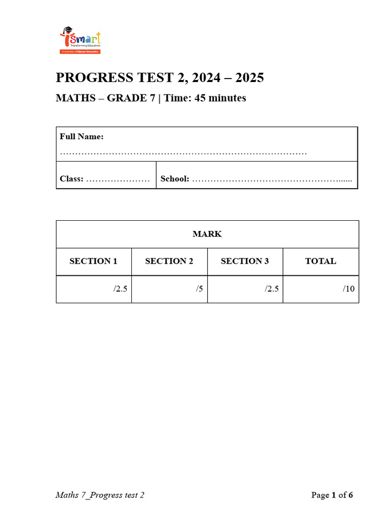 2425 Sem2 m7 Back-up Test (Ver 2).Docx | PDF | Polynomial | Numerical ...