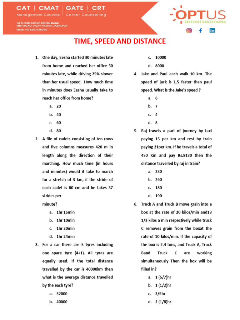 Time, speed and distance | PDF | Speed | Metrology