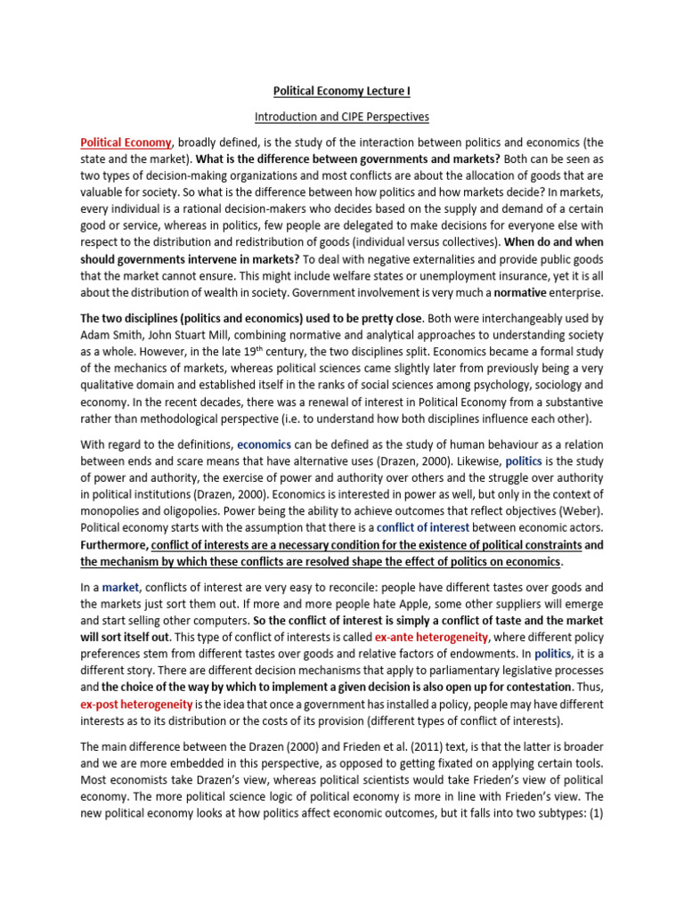 Understanding Political Economy Dynamics | PDF | Economic Growth ...