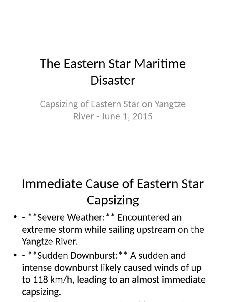 Eastern Star Disaster: Causes & Impact | PDF