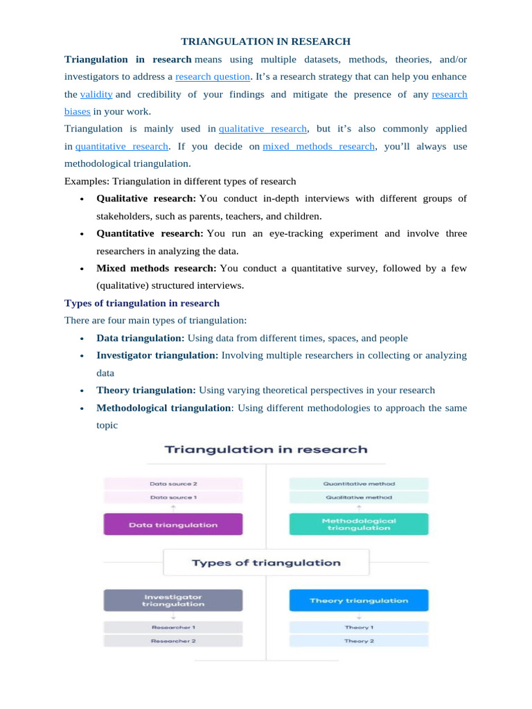 TRIANGULATION IN RESEARCH | PDF | Qualitative Research | Methodology