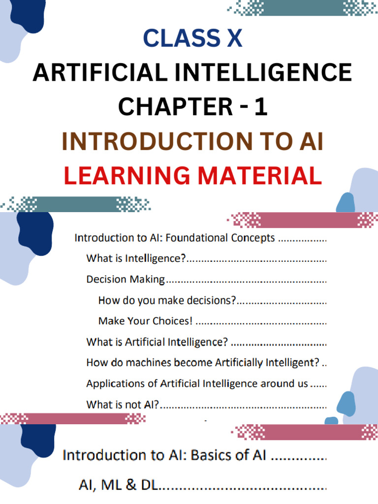 Ss Ch1 LM Ai Class X PDF | PDF | Artificial Intelligence | Intelligence ...
