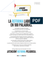 Reforma Laboral Peligrosa (100 palabras)
