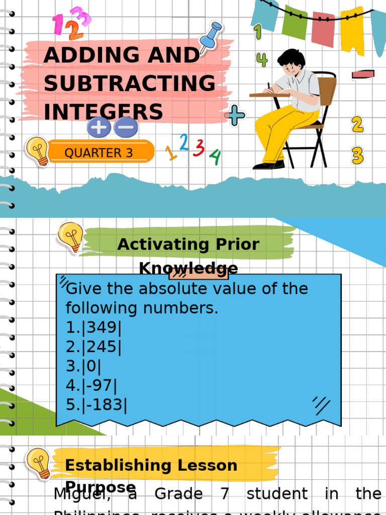 Adding and Subtracting Integers Guide | PDF | Numbers | Multiplication