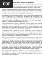 Revolución de Santa Cruz 1810 | PDF | América del Sur