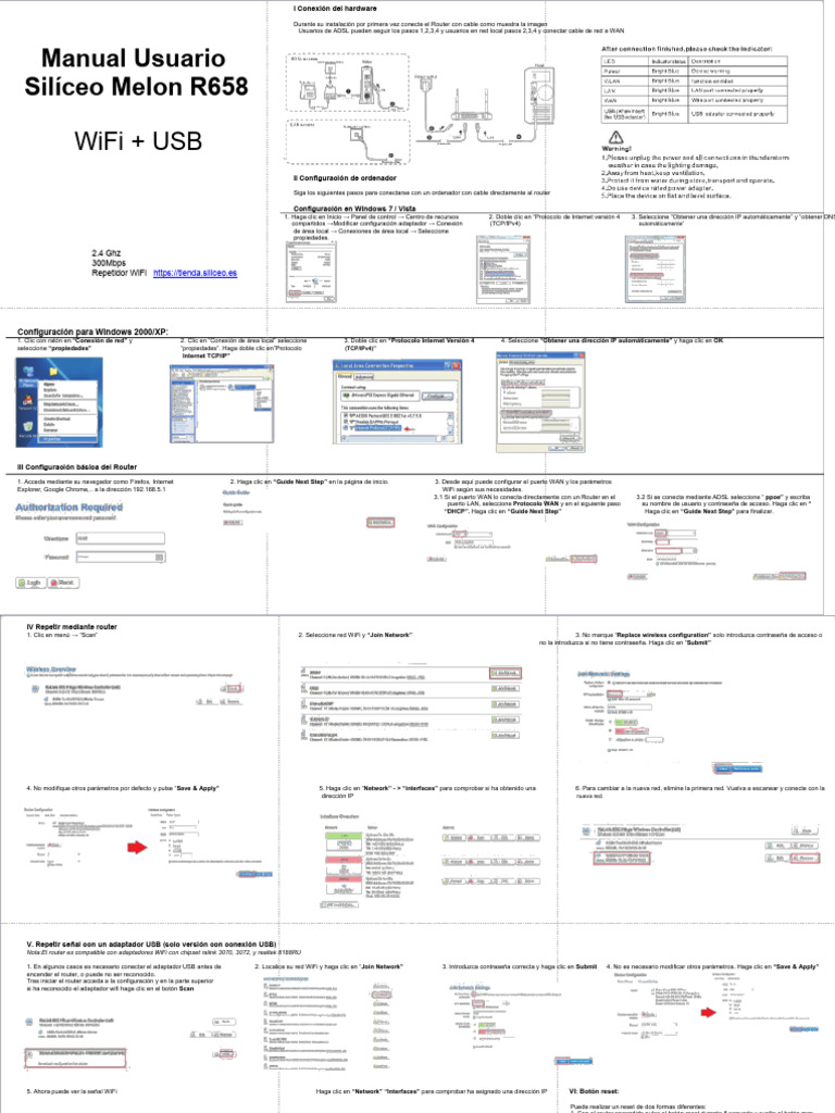 Guía de Configuración Router Melon R658 | PDF | Enrutador (Computación ...