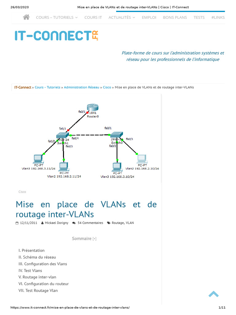 Configuration VLAN et routage Cisco | PDF | Routage | Commutateur réseau