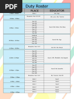 Primary Staff Duty Roster 2025 | PDF