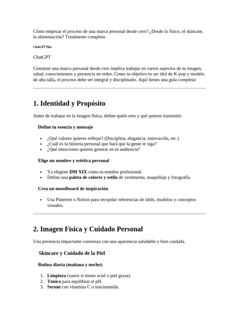 Cómo Empezar El Proceso de Una Marca Personal Desde Cero | PDF | Dormir ...