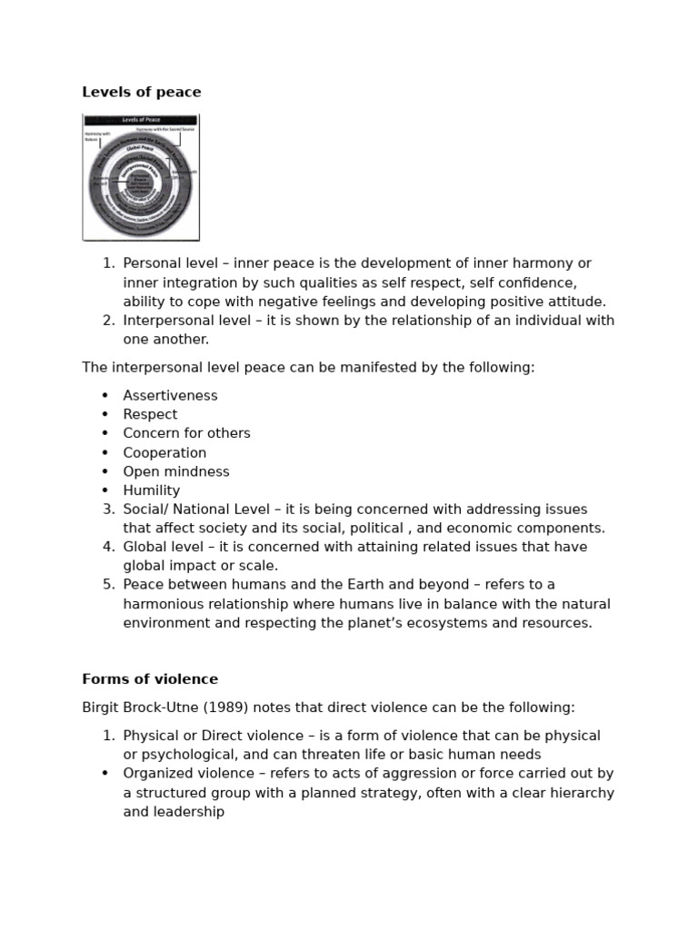 Understanding Levels of Peace | PDF