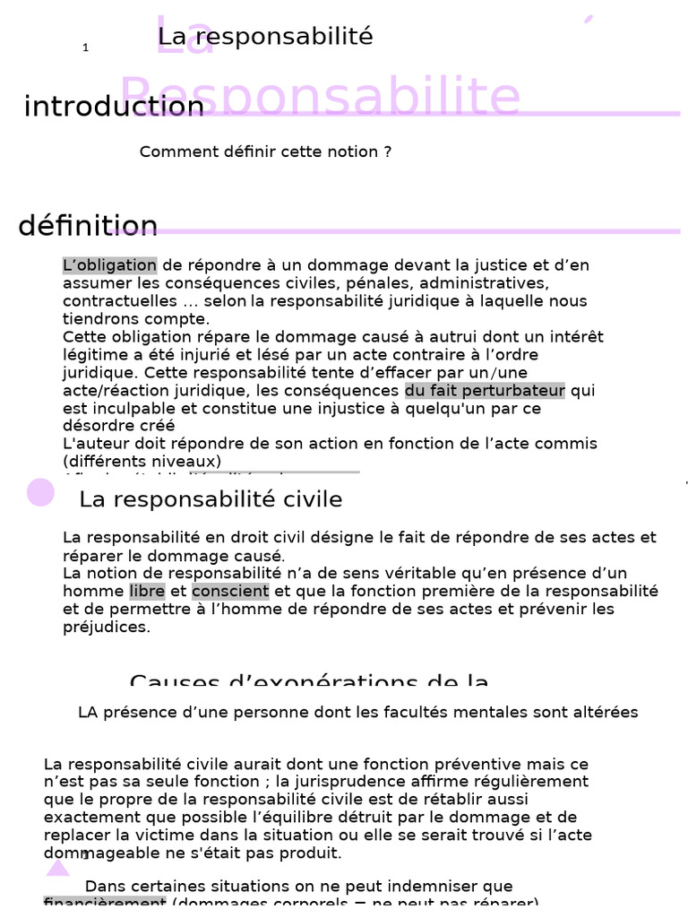 Comprendre la responsabilité civile | PDF | Victimologie | Loi criminelle