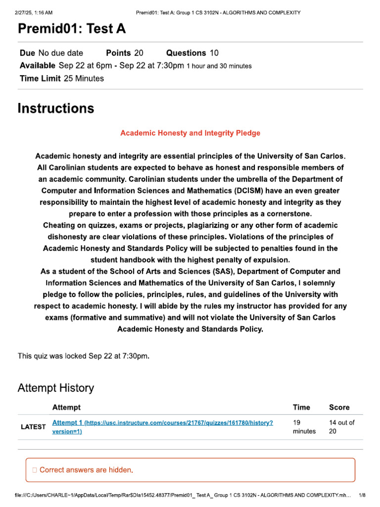Test I | PDF