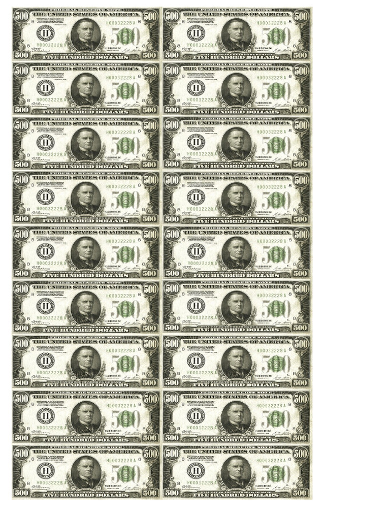 Billetes de Estados Unidos de 500 | PDF