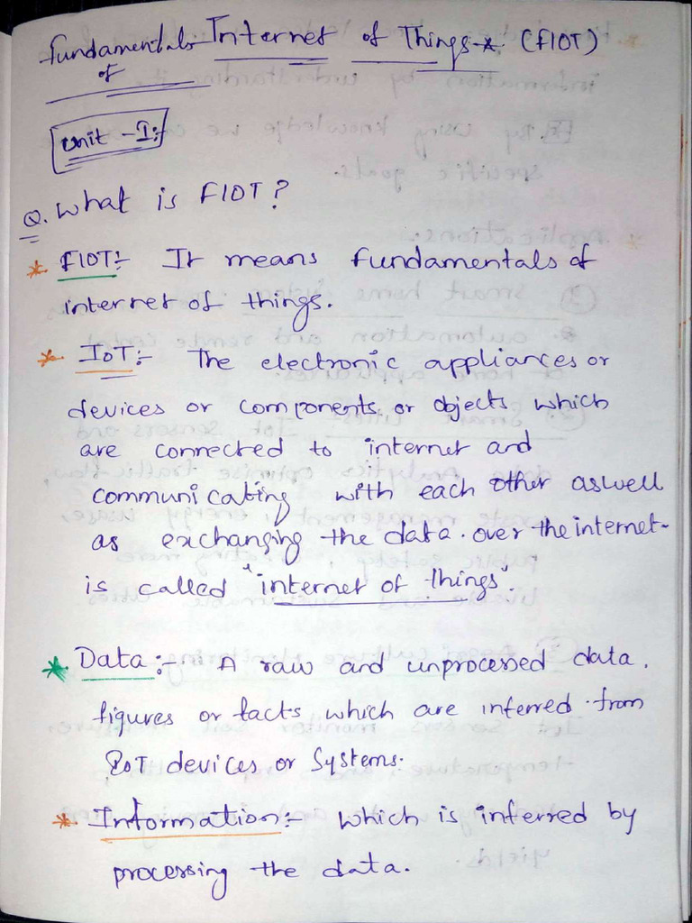 FIOT UNIT 1 NOTES CodingFataka | PDF