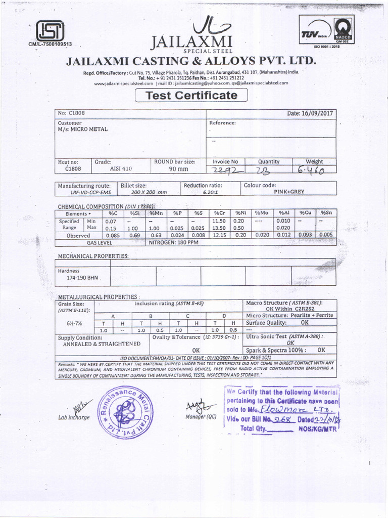 AISI SS 410 Round BAR | PDF
