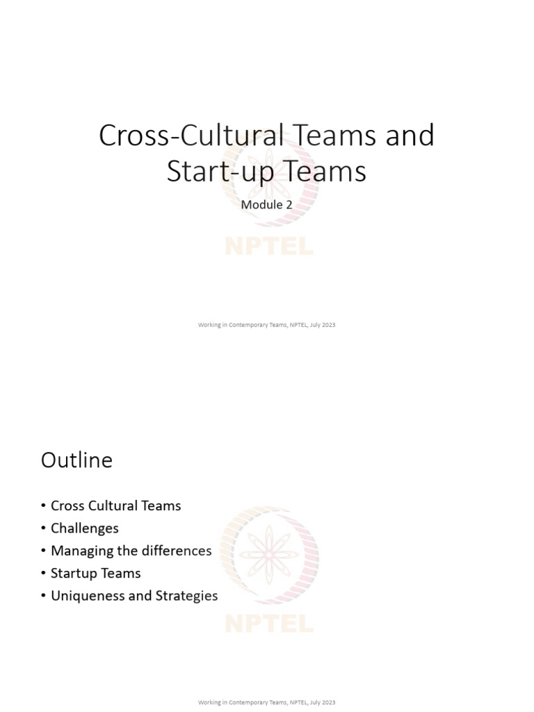 Module 2 - Cross Cultural and Start-Up Teams | PDF | Communication ...