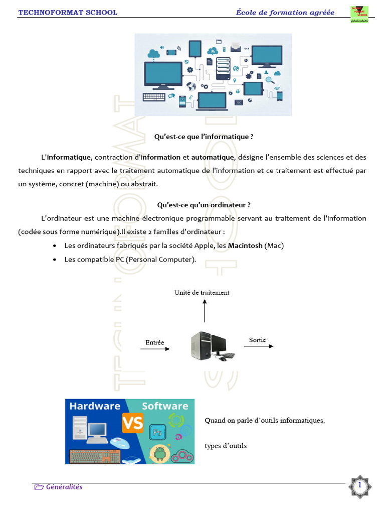 Introduction à l'informatique et ordinateurs | PDF | Clavier d ...