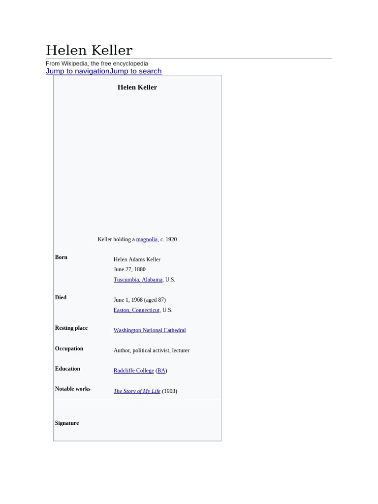 Helen Keller | PDF | Helen Keller