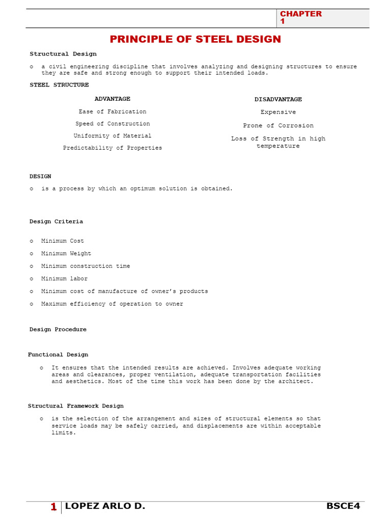 Principles of Steel Design Overview | PDF | Structural Load | Concrete