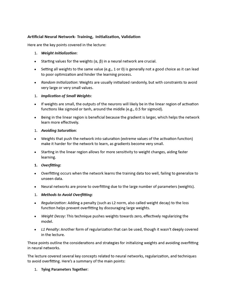 Neural Network Training & Overfitting Strategies | PDF | Support Vector ...