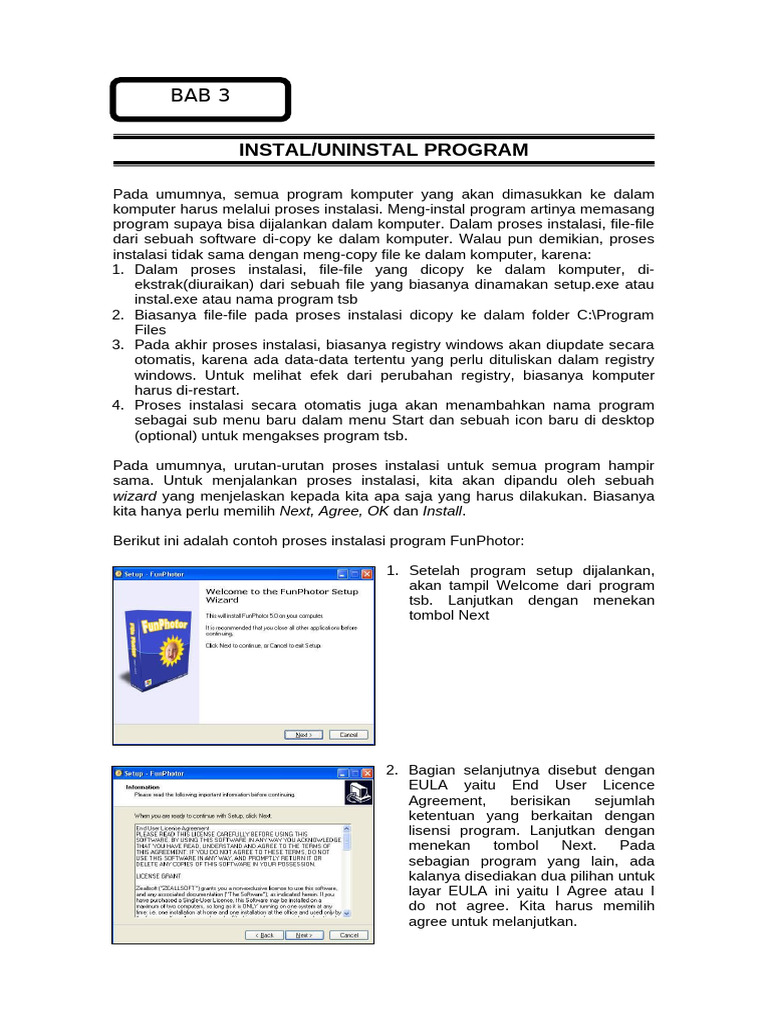 Panduan Instalasi dan Uninstal Program | PDF
