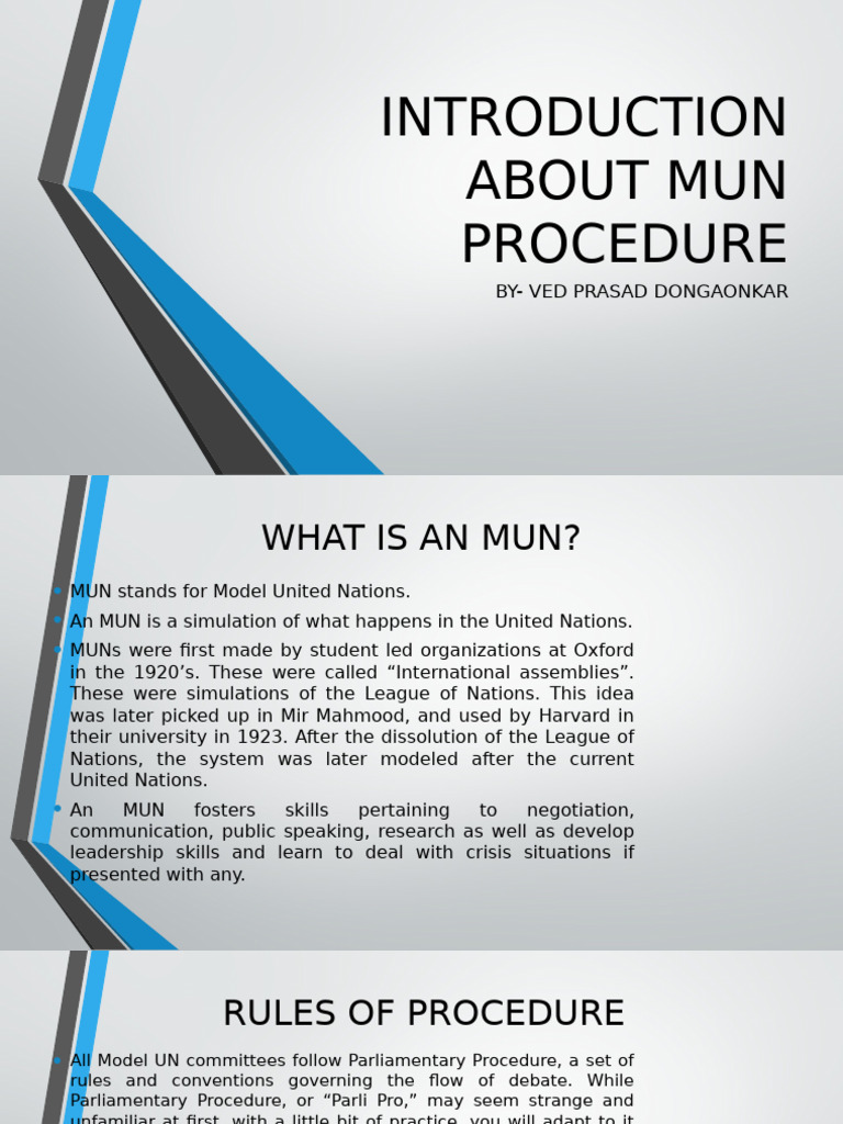 MUN Rules and Procedures Overview | PDF | Committee | Government
