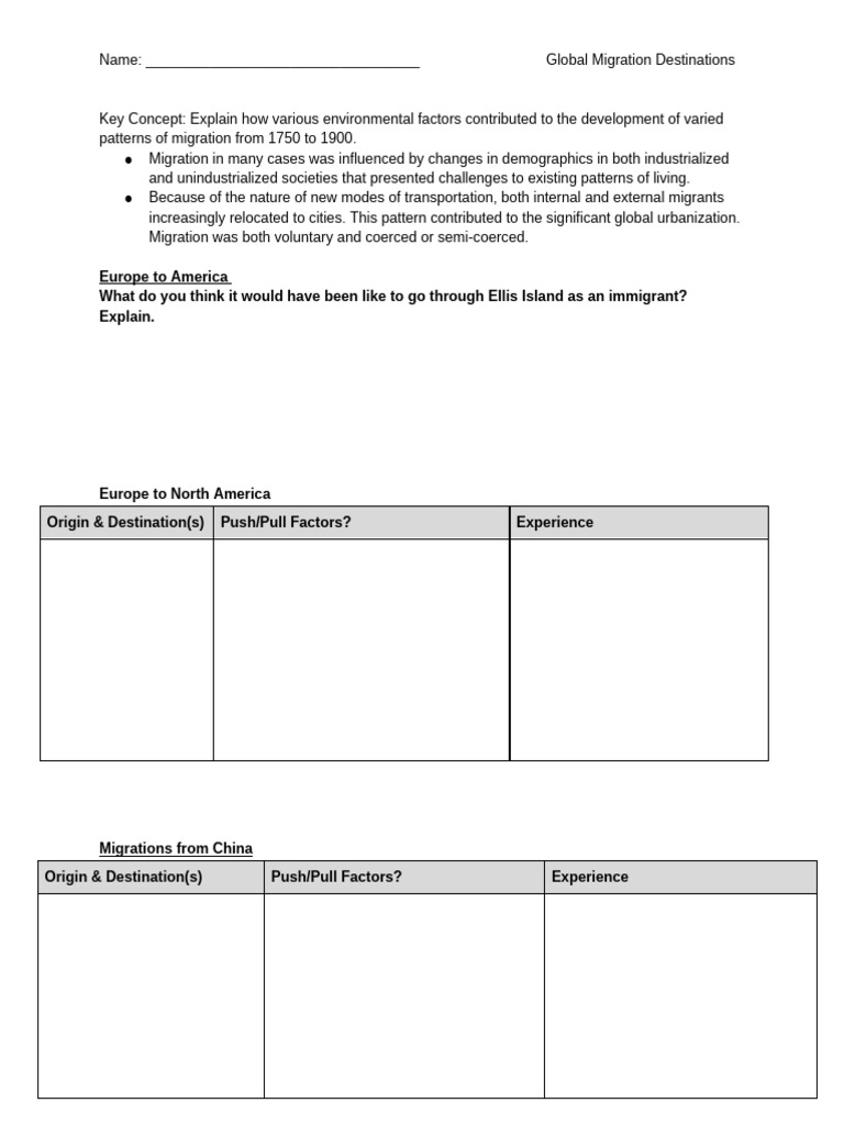 19th Century Global Migration Patterns | PDF