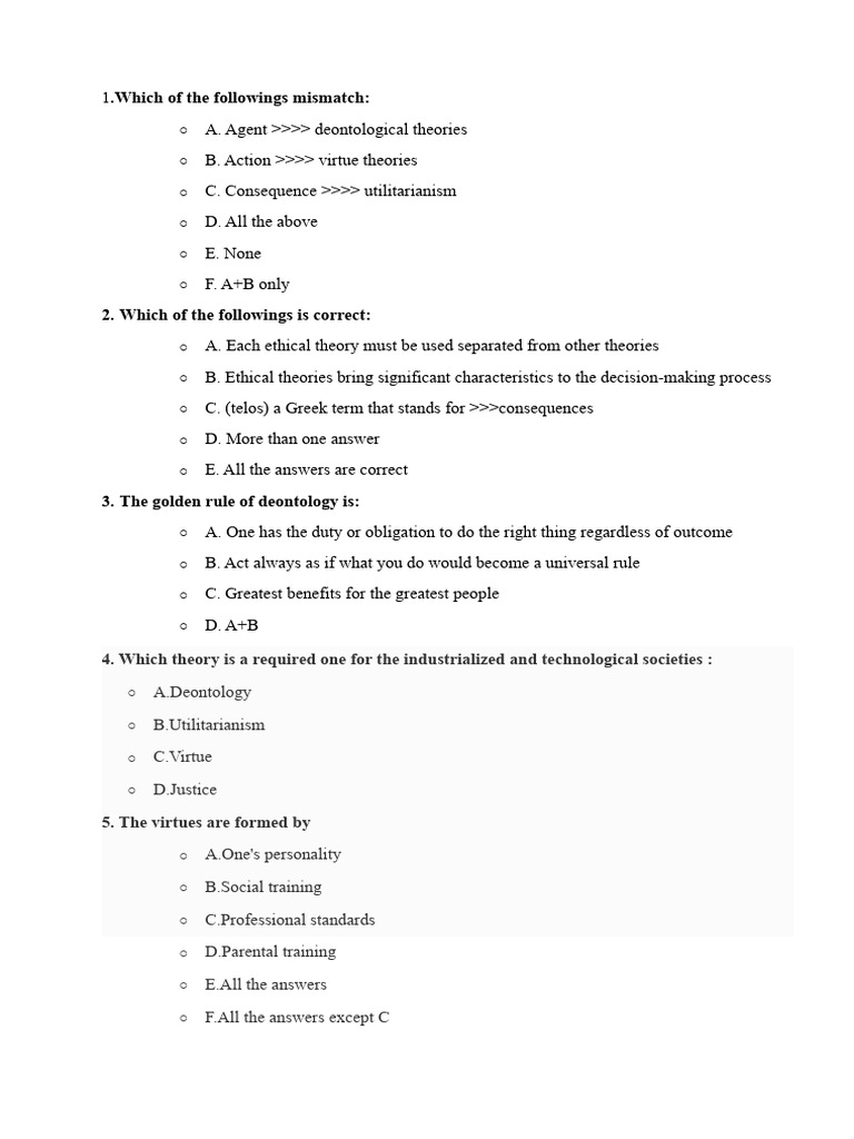 Ethical Theories and Healthcare Principles | PDF | Virtue Ethics ...