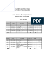 PPC CSO Licenciatura Vers o 2006 Matriz Curricular