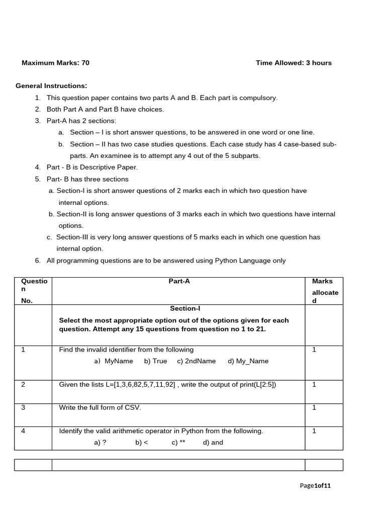 Python Programming Exam Paper | PDF | World Wide Web | Internet & Web
