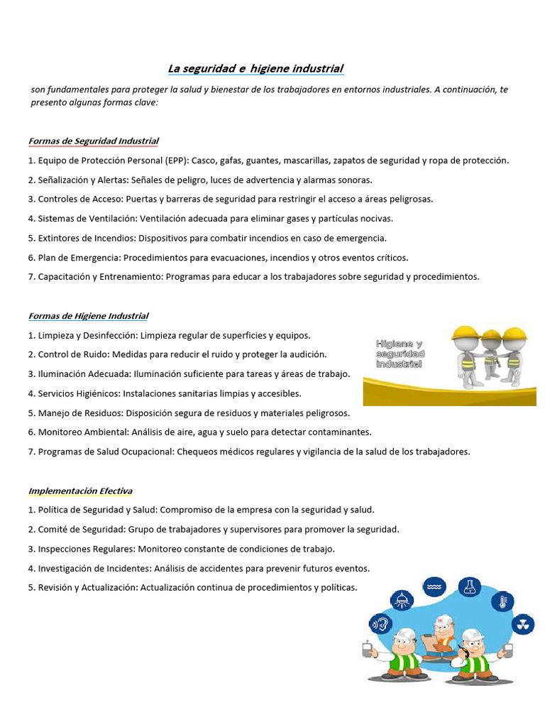Seguridad e Higiene Industrial Esencial | PDF
