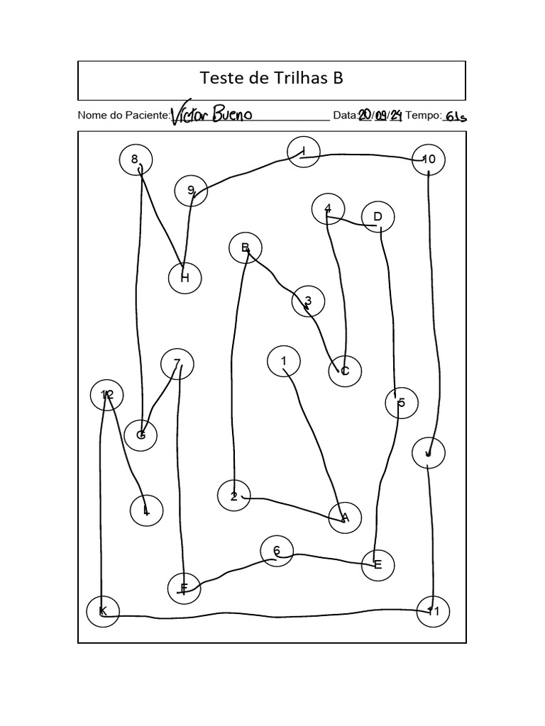 Teste de Trilhas B: Registro de Paciente | PDF