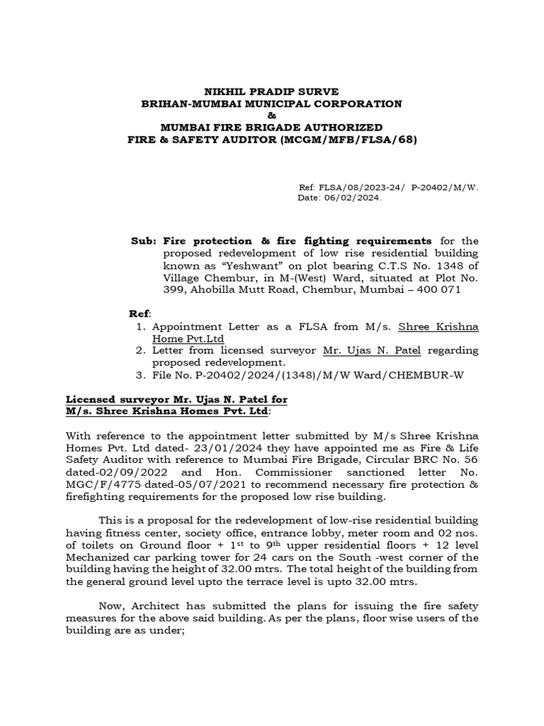 24-02-06 - Fire Protection Fire Fighting Requirements - Yeshwant | PDF ...