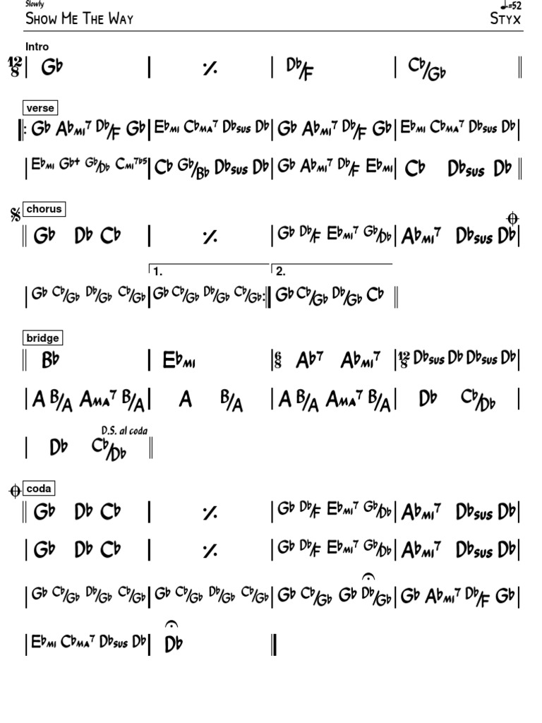 003 11 show me the way styx chart pdf rock songs music theory