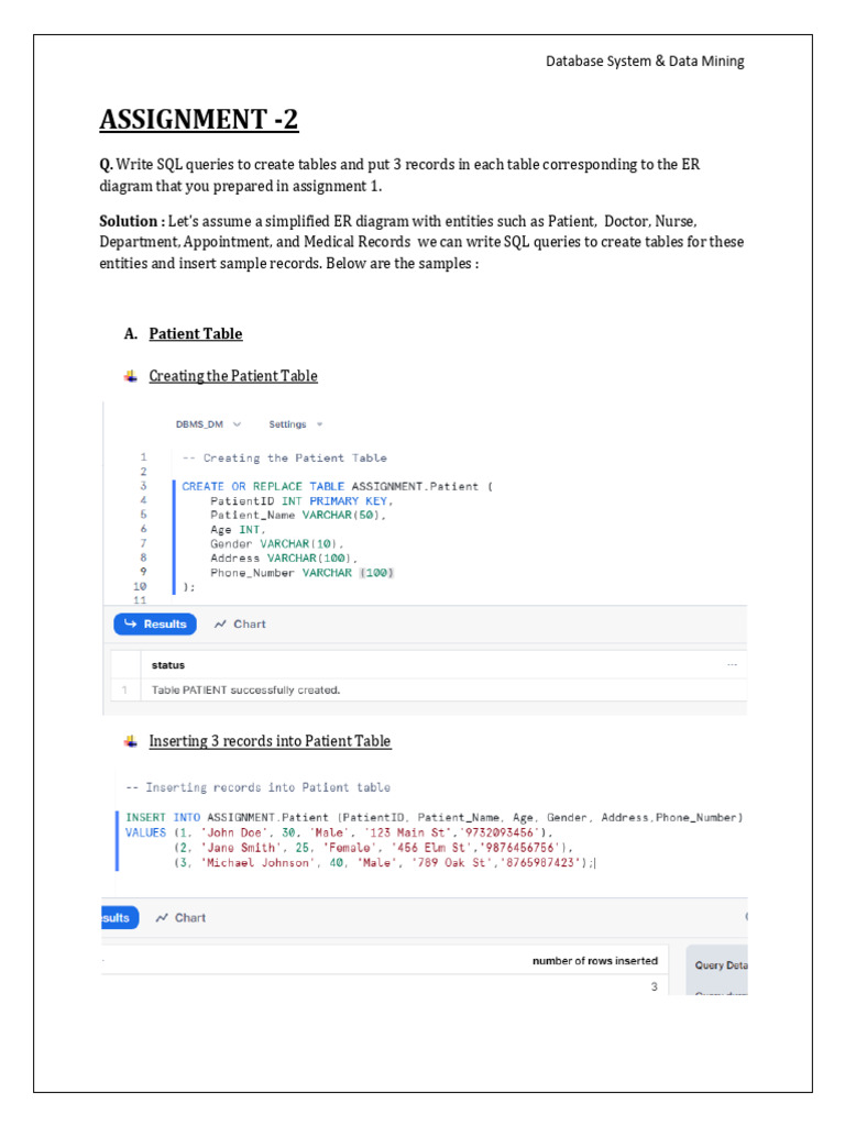 SQL Queries for Healthcare Database Setup | PDF