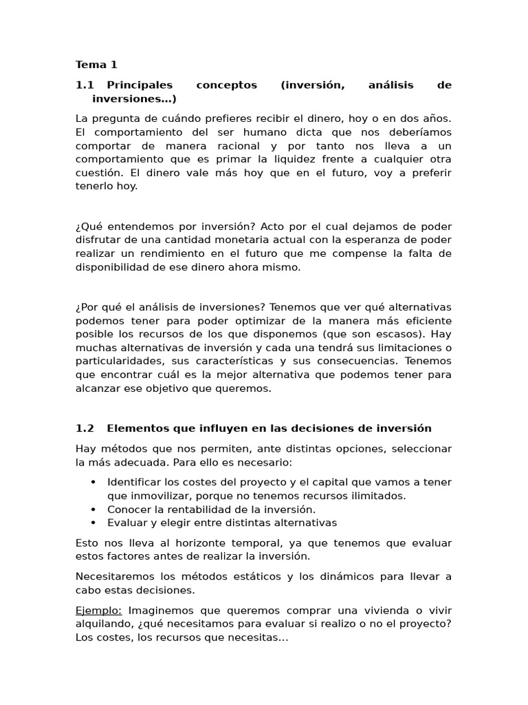 Análisis de Inversiones y Decisiones Financieras | PDF | Tasa interna ...