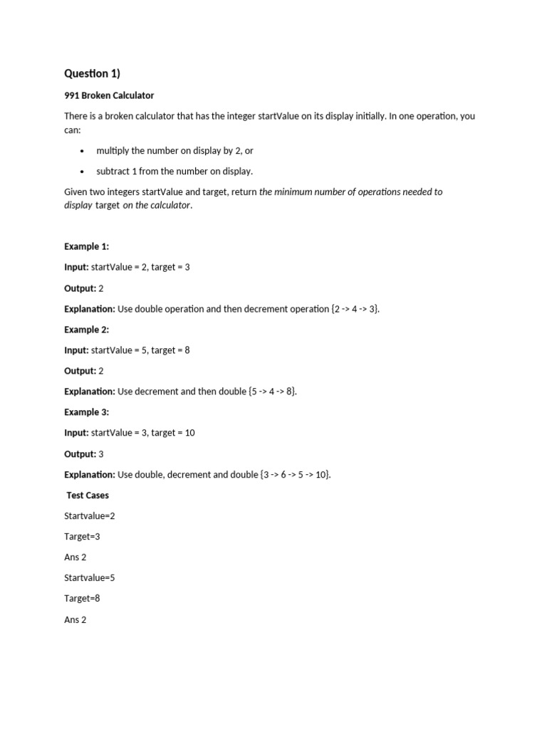 Minimum Operations for Calculator | PDF | Arithmetic | Mathematics
