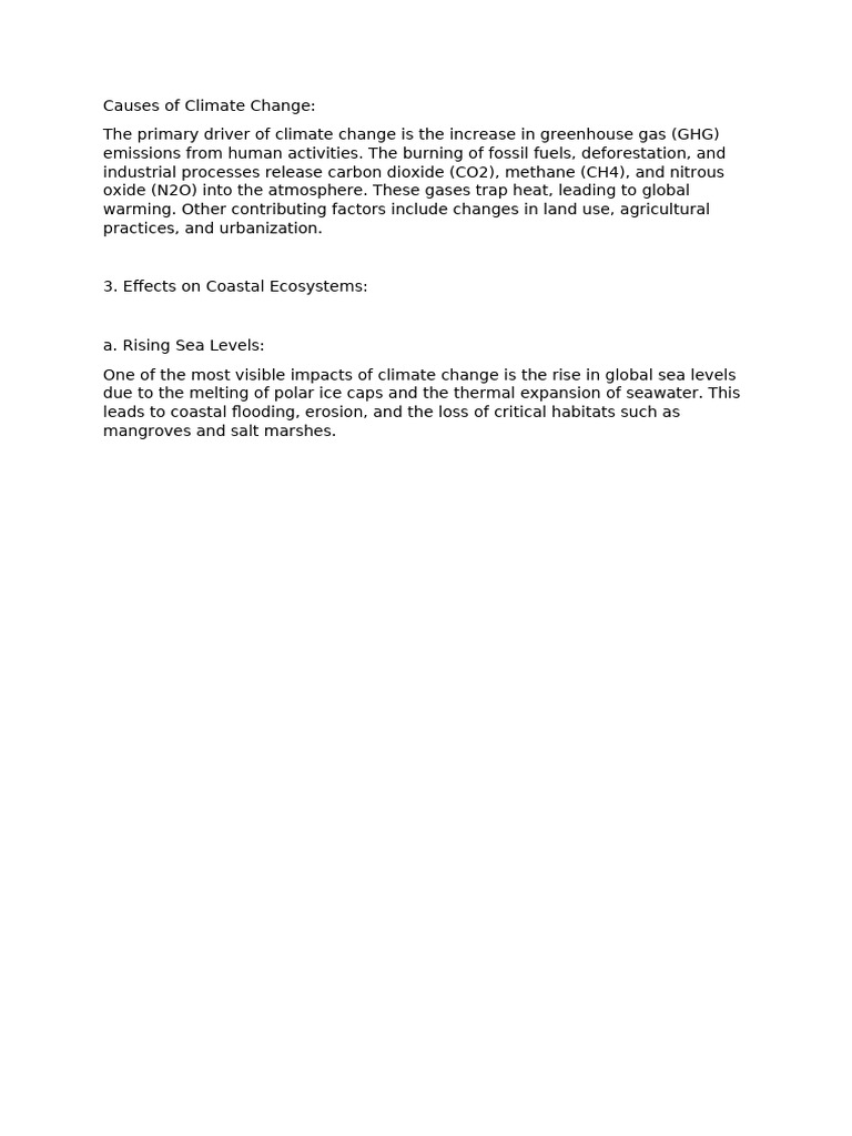 Causes and Effects of Climate Change | PDF