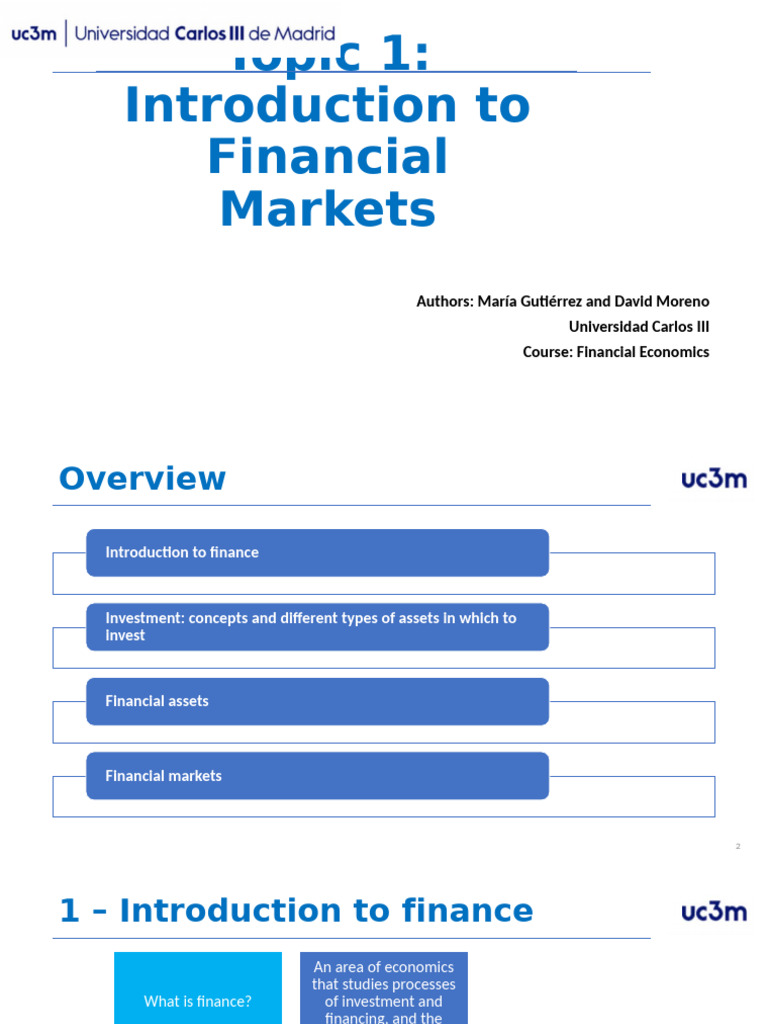 Introduction to Financial Markets Guide | PDF | Investing | Stocks
