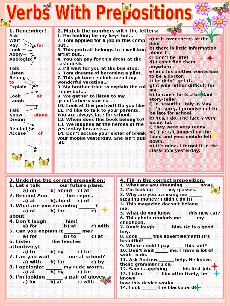 Verbs With Prepositions 52243 | PDF