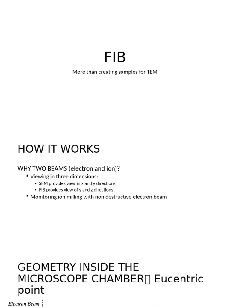 FIB and TEM: 3D Imaging Techniques | PDF