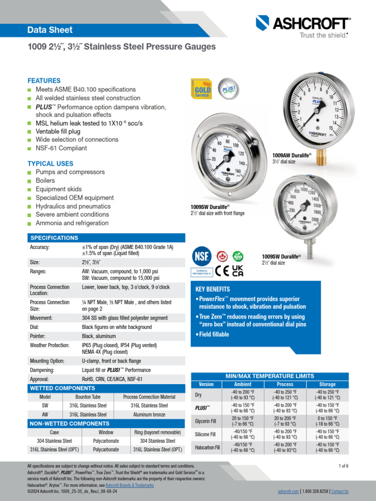 Pressure Gauge Datasheet-1009-25-35-Stainless-Steel-Pressure-Gauge ...