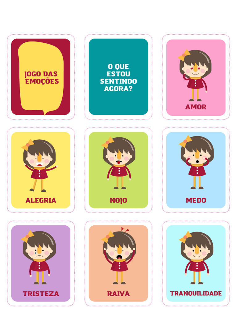 Folha de Atividades Com Cartas de Emoções | PDF