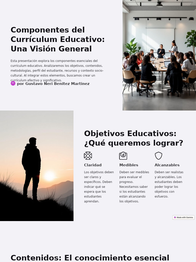 Componentes Del Curriculum Educativo - PP1 | PDF | Plan de estudios ...