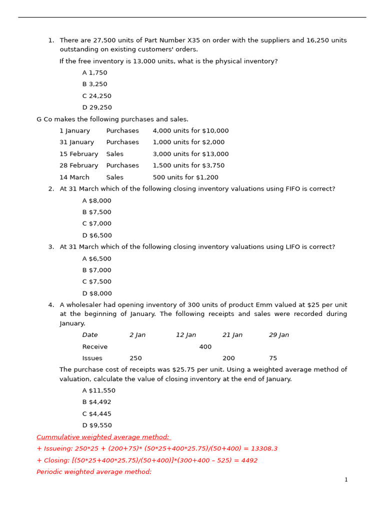 Inventory Valuation Methods Explained | PDF | Inventory | Business ...