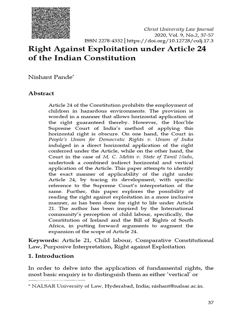 Exploitation Rights | PDF | Children's Rights | Supreme Court Of The ...